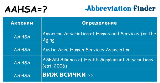 Какво прави aahsa престои