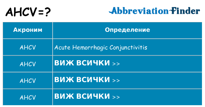 Какво прави ahcv престои