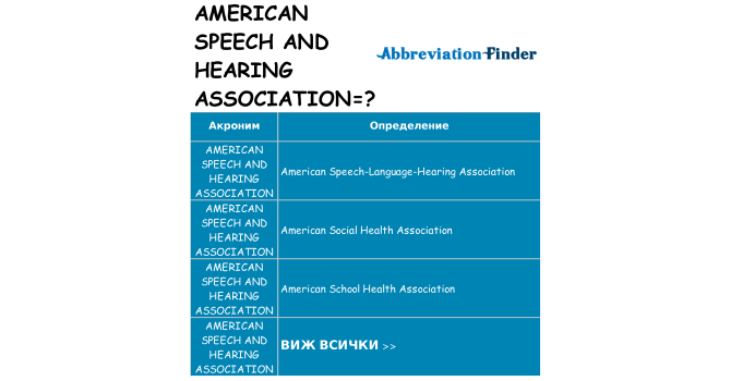 Какво прави american-speech-and-hearing-association престои