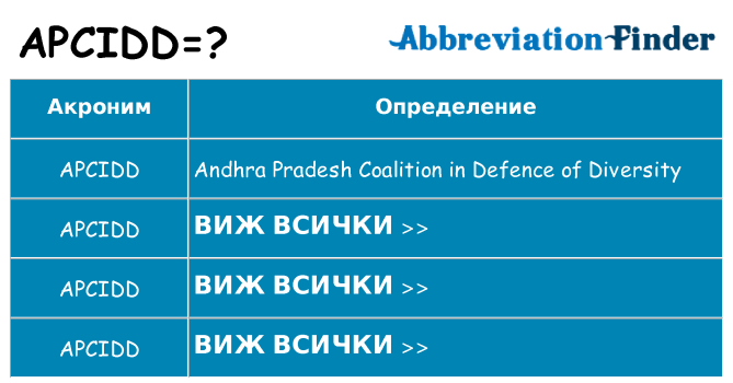 Какво прави apcidd престои