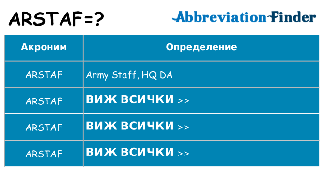 Какво прави arstaf престои