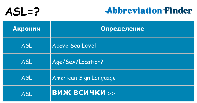 Какво прави asl престои