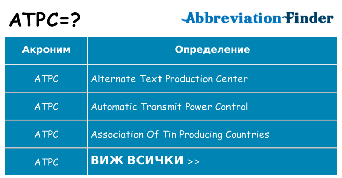 Какво прави atpc престои