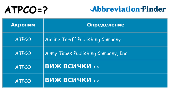 Какво прави atpco престои