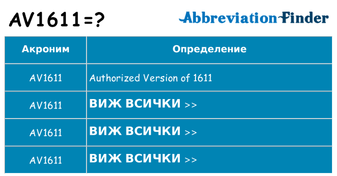 Какво прави av1611 престои
