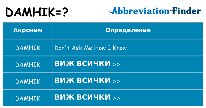 Какво прави damhik престои