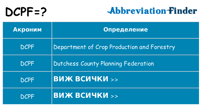 Какво прави dcpf престои