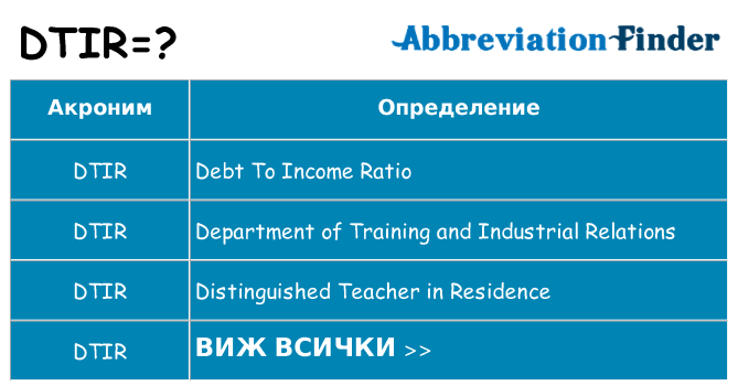 Какво прави dtir престои