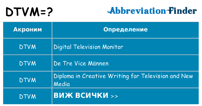 Какво прави dtvm престои