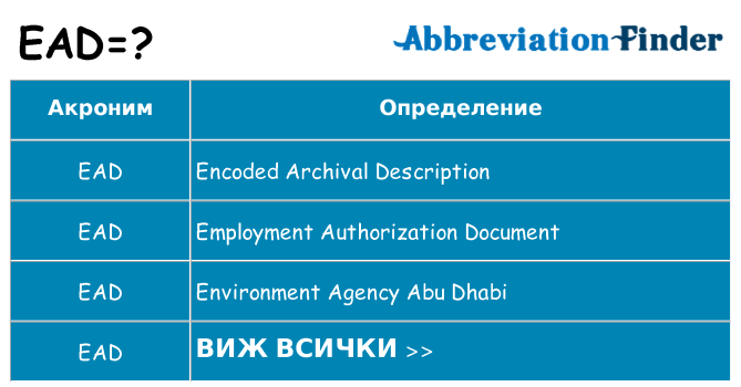 Какво прави ead престои