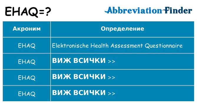 Какво прави ehaq престои