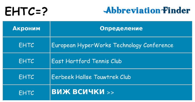 Какво прави ehtc престои