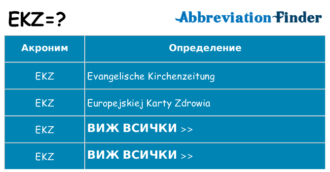 Какво прави ekz престои