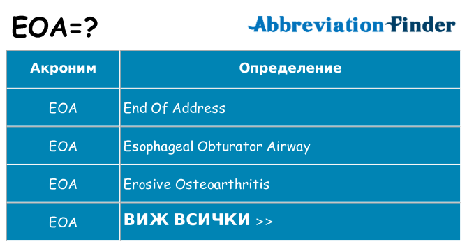 Какво прави eoa престои