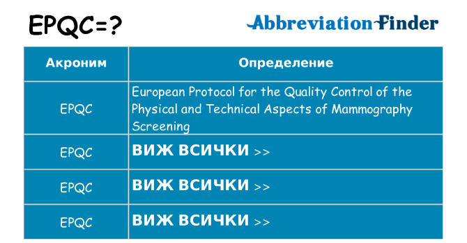 Какво прави epqc престои