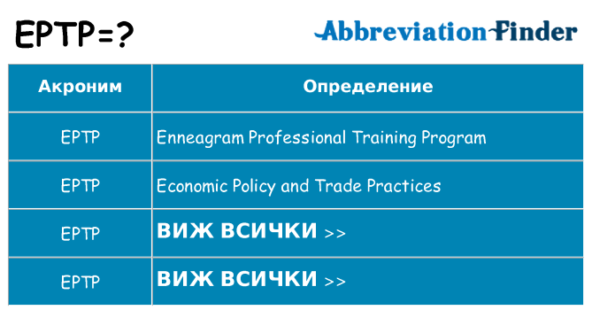 Какво прави eptp престои