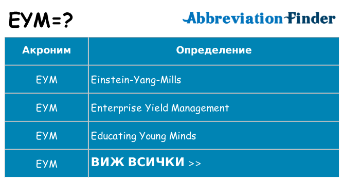 Какво прави eym престои