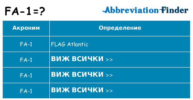 Какво прави fa-1 престои