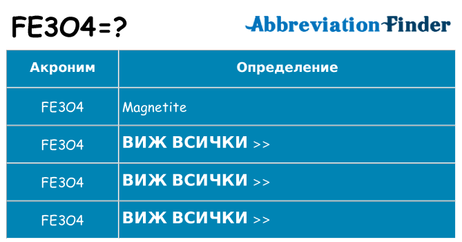 Какво прави fe3o4 престои