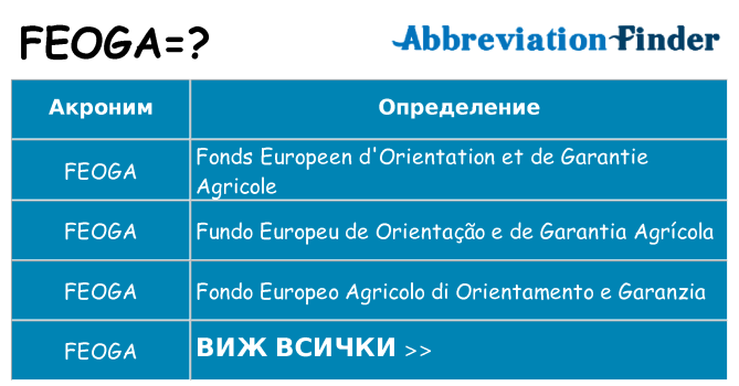 Какво прави feoga престои