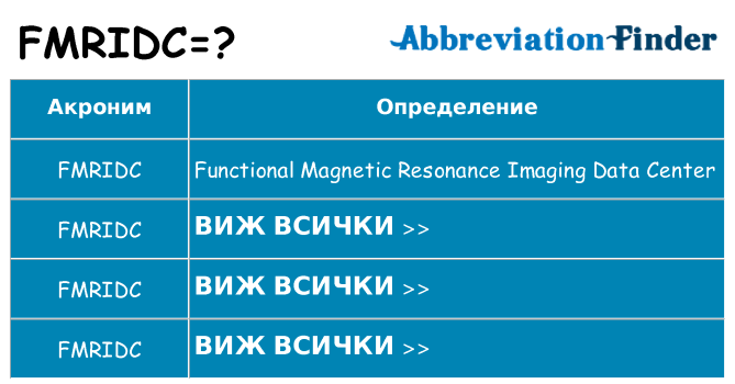 Какво прави fmridc престои