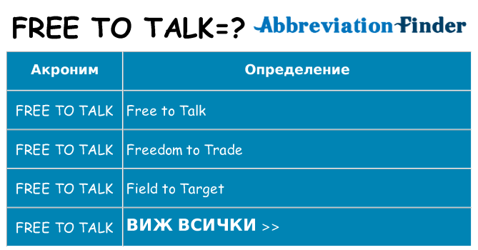 Какво прави free-to-talk престои
