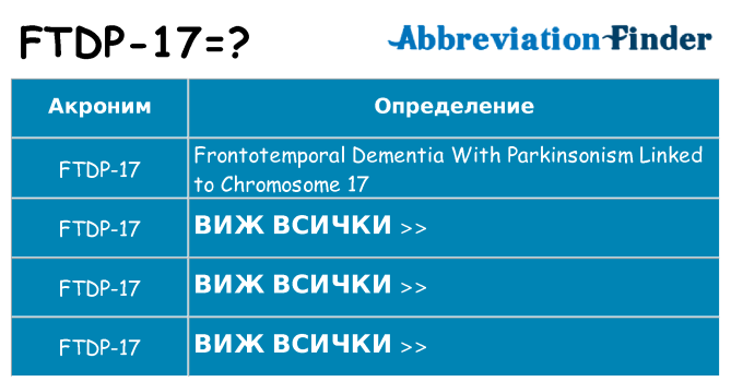 Какво прави ftdp-17 престои