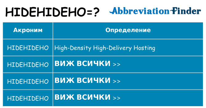 Какво прави hidehideho престои