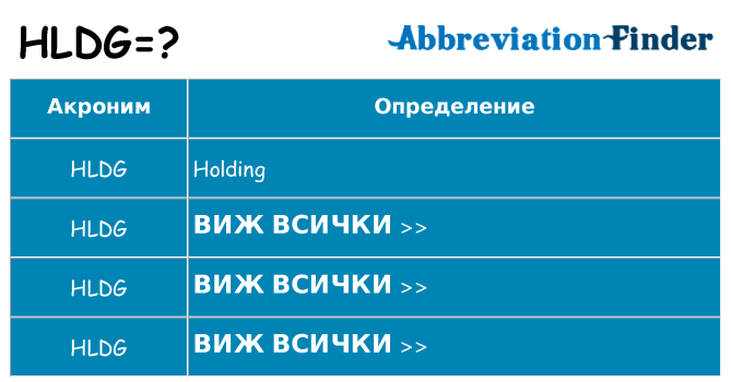 Какво прави hldg престои