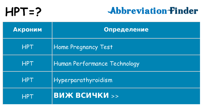 Какво прави hpt престои