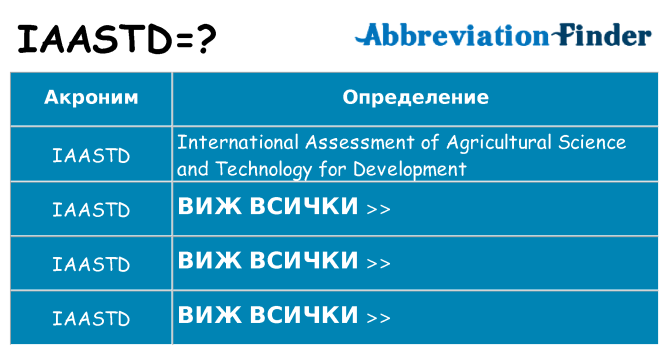 Какво прави iaastd престои