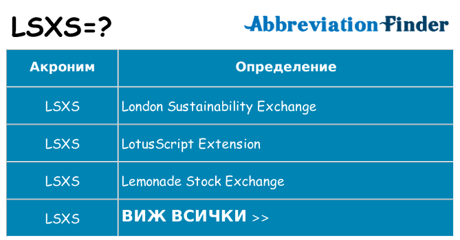 Какво прави lsxs престои