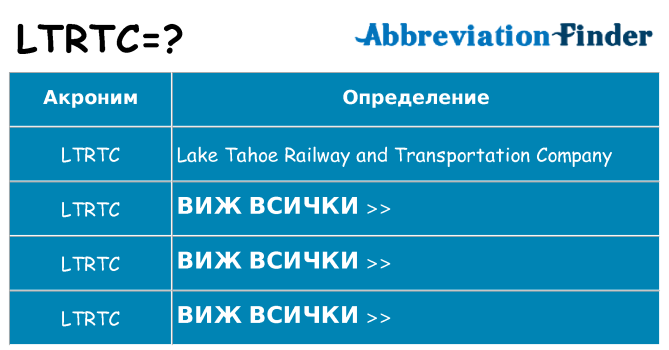 Какво прави ltrtc престои
