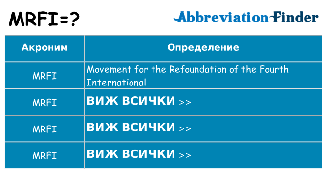 Какво прави mrfi престои