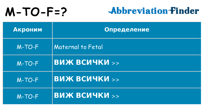 Какво прави m-to-f престои