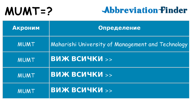 Какво прави mumt престои