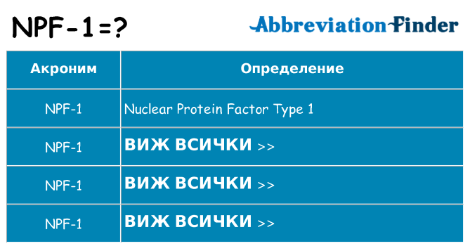 Какво прави npf-1 престои
