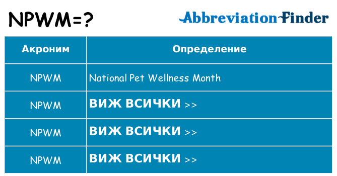 Какво прави npwm престои