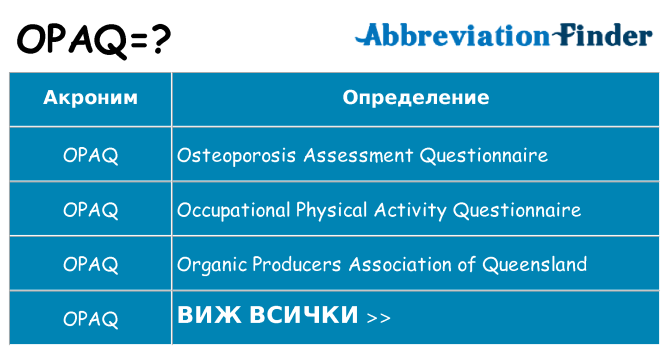 Какво прави opaq престои