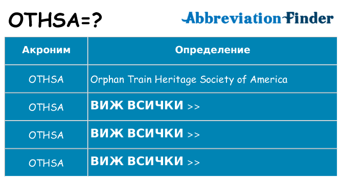 Какво прави othsa престои