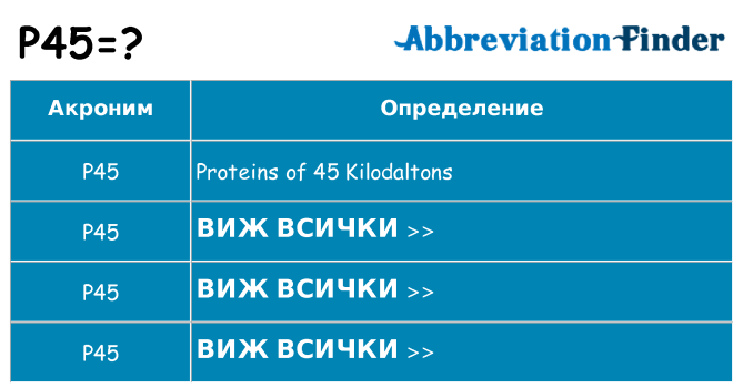 Какво прави p45 престои