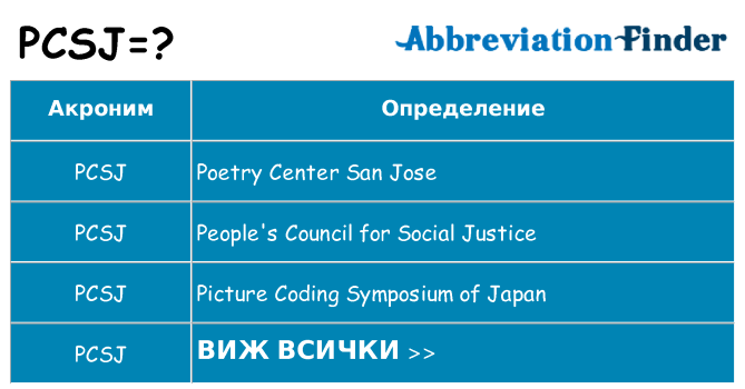 Какво прави pcsj престои