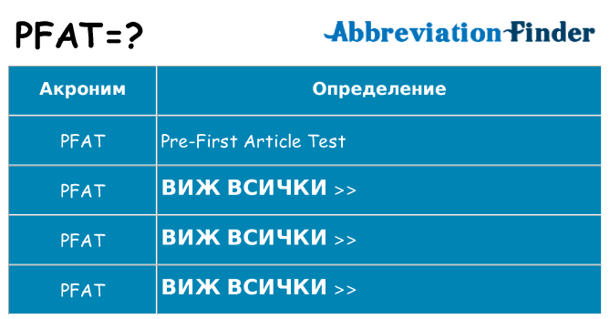 Какво прави pfat престои