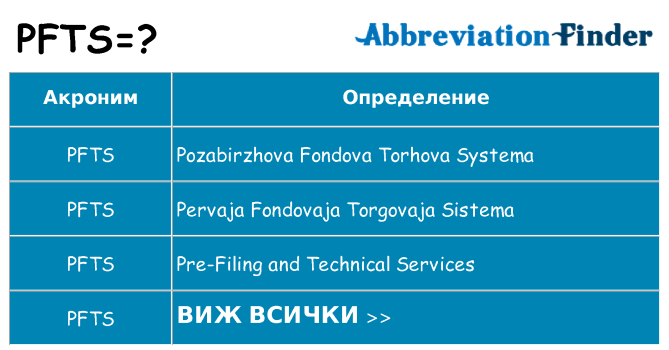 Какво прави pfts престои