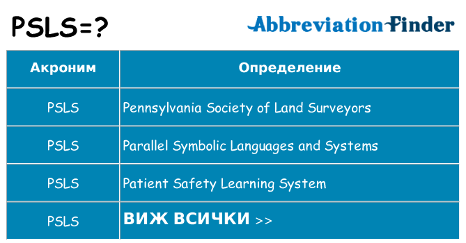 Какво прави psls престои