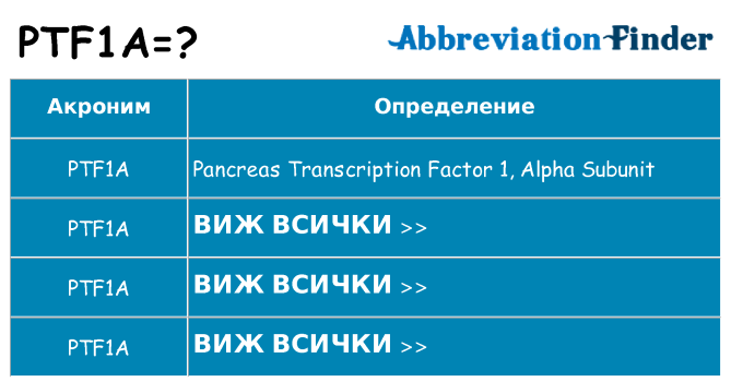 Какво прави ptf1a престои