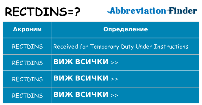 Какво прави rectdins престои