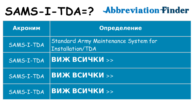 Какво прави sams-i-tda престои