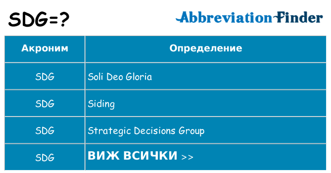 Какво прави sdg престои