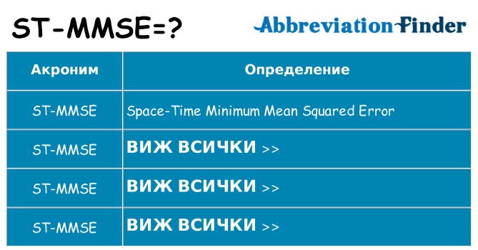 Какво прави st-mmse престои